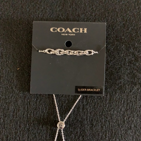 Coach silver tone slider bracelet, NWOT, still on card